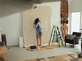 Wow, check this amazing brunette getting drilled hard and cummed on over and over!