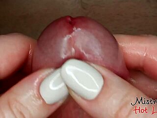 no mercy from mistress with hot lips ruining slave's orgasm in pov close-up.