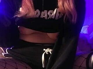 Goth Girlfriend Toys Small Tits to Intense Orgasm