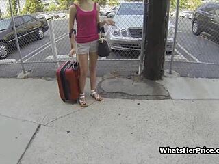 Picking Up Cute Blonde for Street Fuck