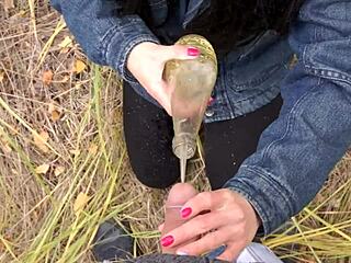 i got pissed on in mouth and hair in autumn forest