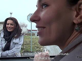 Mea Melone in Wendy Moon prepričata vročo punco, da se pridruži v taksiju za globoko grlo in izliv! 😈🚗💦