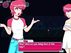 Step sister drops towel in the shower, leading to dandy boy adventures.