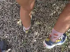 Amateur milf pissing fucking and creampied in public