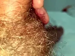 Amateur Italian Cums on Huge Hard Cock After Seeing Stepmom in Shower