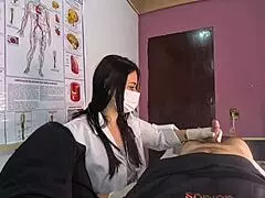 Unexpected Erection In Front Of Brunette Nurse
