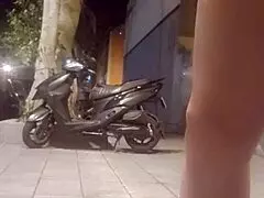 Shemale ting xuan puts on butt plug while taking a walk and masturbates