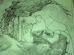 sketch titled foreplay in lingerie for couple