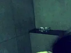 Asian slut wife masturbates with dildo and vibrator in gym shower