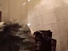 European Slave Bent Over in BDSM Humiliation and Doggy Flashing