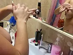 Caught spying on stepsister's big tits in the bath 😏