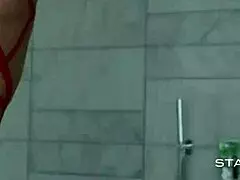 Busty Russian Babe Megan Teases Bathtub