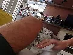 Cute Blonde Milf In Beautiful Hairless Maid Outfit With Couple Action