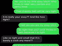 Femdom sexting humiliates sissy bitch with teasing.
