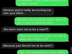 Femdom sexting humiliates sissy bitch with teasing.