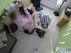 European blonde teen gives blowjob and fucks in casting interview for cash with Czech couple on bed.