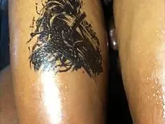 Suggestive Thigh Play with Slick Handjob and Deep Fingering on Her Oiled Laps