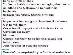 Sexting and cuckolding husband on snap chat with old guy in web chat session