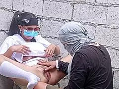 hey that pinay nurse got hard fucked by the construction worker in this abandoned hospital with doggystyle action