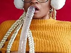 hey check out this putinha latina just swallowing that dildo whole