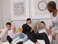 Innocent ebony, we're making your wild gangbang fantasy come true tonight.