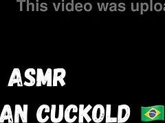 Brazilian couple in wet pussy cuckold sex