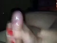 We started watching porn and she began massaging my cock until she milked every drop from it.