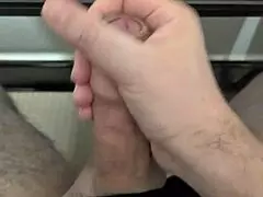 quick masturbation cumshot in home office solo