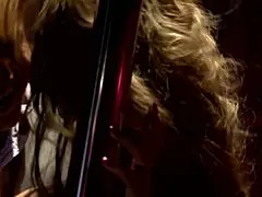 man, this horny big tits stripper in fishnets and heels gives a rich guy wild blowjob and ball licking at the bar 🔥🍸