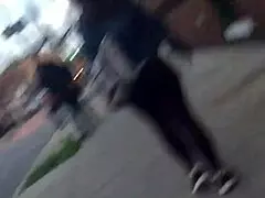 Wow, check out that short girl's incredibly phat ass moving around!