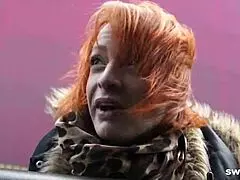 this amateur redhead street whore from czech loves sucking cock outdoors in pov style.