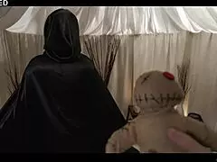 Damn, This Squirting Whore Hands Over Full Domination to a Creepy Guy Using a Voodoo Doll!
