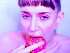 Bare Toes Crushing Juicy Fruit with Sensual Pressure and Wet Splashes in Close-Up Detail