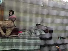 Hey, so my stepsis caught me peeking through the window and things got wild with deepthroat blowjob and doggystyle fucking