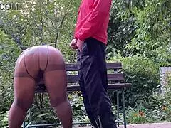 Son-in-law indulges in wet fantasies with mature curvy woman in pantyhose and dress