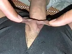 Two Thick Cocks Stretching Her Tight Shaved Pussy Until Creamy Orgasm Erupts