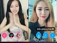 two cute girls go live on uplive, chatting casually and showing off their sexy korean vibes in webcam session