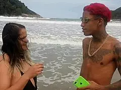 Found Famous Toy On Beach And Offered My Fat Pussy Right Away!
