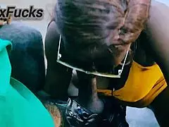 oh man these two big ass booties teamin up to rim and fuck this bbc fat cock... intense ffm action with rimjob and riding