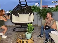 Hey, are you ready for horny redhead photographer Andrea Castro with big tits to ride you cowgirl style in Colombian action?