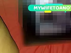 Wife Karina enjoys vibrator orgasm while husband Lucas watches in humiliation