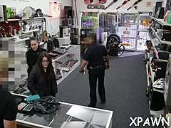 Reality sex in the shop with European slut sucking cock and getting rough fucked