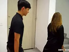 student gives me a massage then fucks my ass with creampie finish