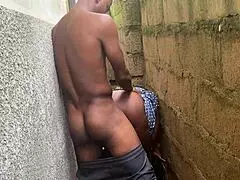 small corner hints at fat black bbw with big ass bent over for doggystyle and handjob