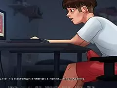 Summertimesaga scene where mature woman loves jerking off my cock in episode 1 number 51