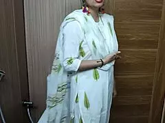 Stepmom Mature Big Tits Wet Pussy Creampie Fuck in Bathroom with Indian Milf Riding and Licking Close-Up