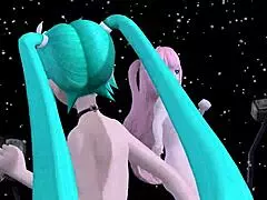 hatsune miku and luka perform in world's end dancehall with project diva nude mod fully exposed