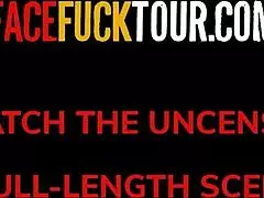 sexy amateur redhead teen 18+ gagging on big white cock like a pornstar with sloppy deepthroat and spit 😈