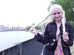german scout picks up skinny blonde teen daruma rai for rough casting fuck in berlin... oh wait, berlin