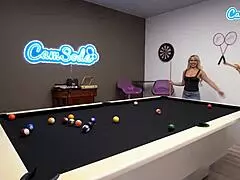 petite busty asian gets pounded hard on the pool table 😍